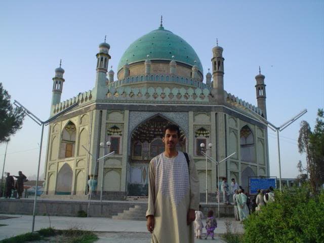 Ahmad Shah Durrani’s mausoleum with its pale blue dome