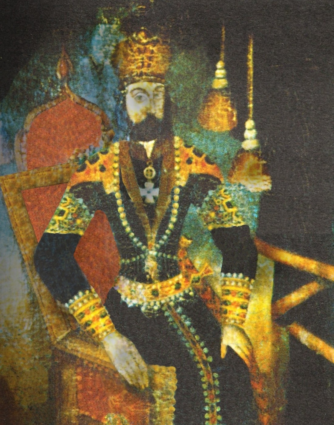 Painted portrait of George XI of Kartli, known in Persian sources as Gorgin Khan.