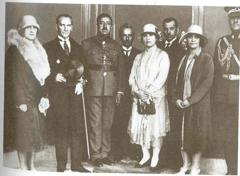 Atatürk and Amanullah Khan standing together in 1928.