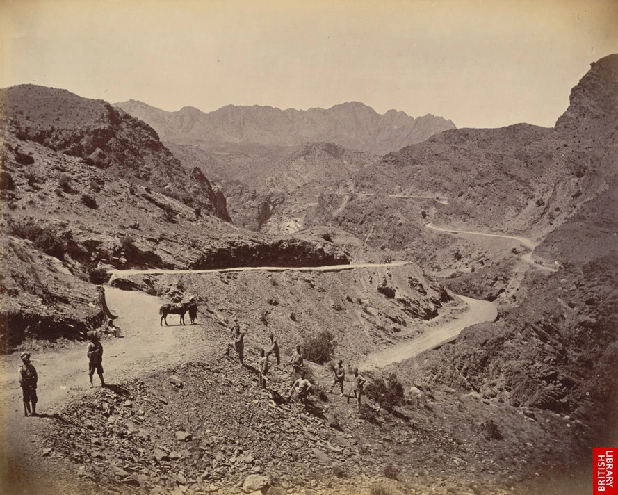 A road winding through a rocky gorge