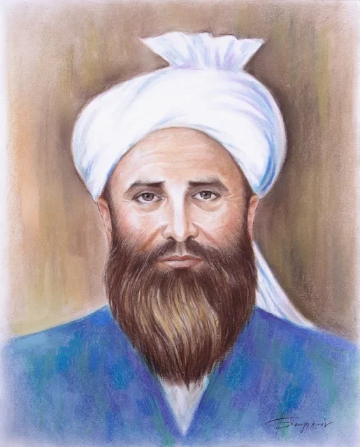 A drawing of Pir roshan, the Sufi saint who was a voice for Pashtuns against the Mughals.